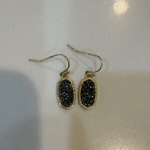 Kendra Scott Gold and Black Glitter Earrings